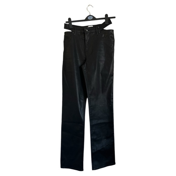 NWT Jonathan Simkhai Amelia Cutout Jeans in coated black - Picture 3 of 9